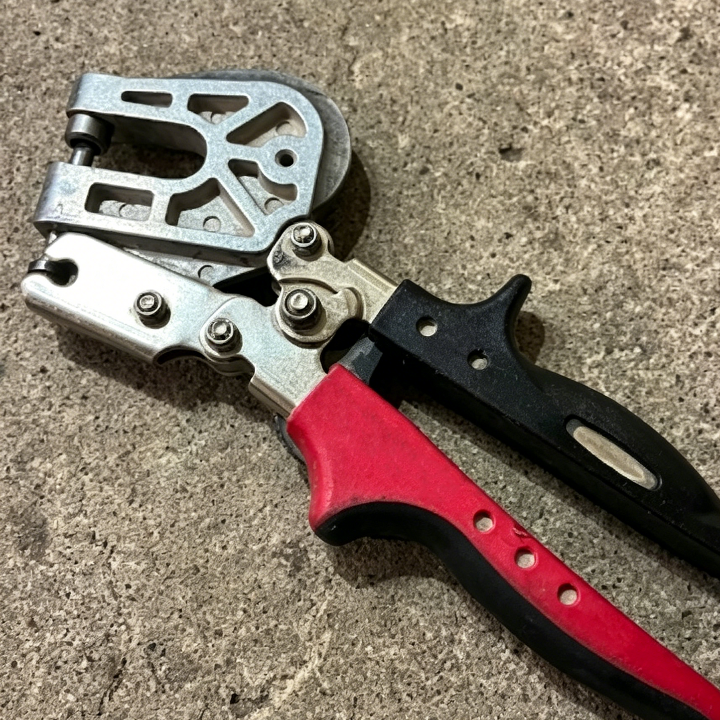 Adjustable Deep Throat Hole Punch Tool with Compound Lever Mechanism