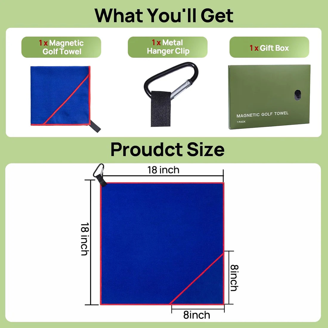 Anti-bend back protection design magnetic golf towel