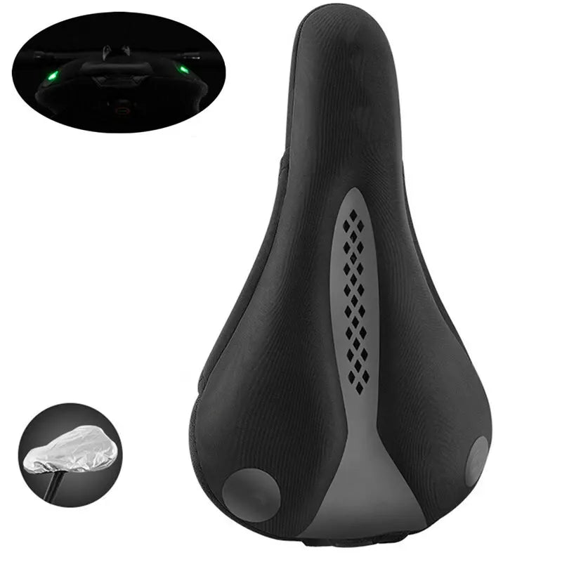 Bike Saddle Cover with LED Taillight – Reflective Seat Cushion