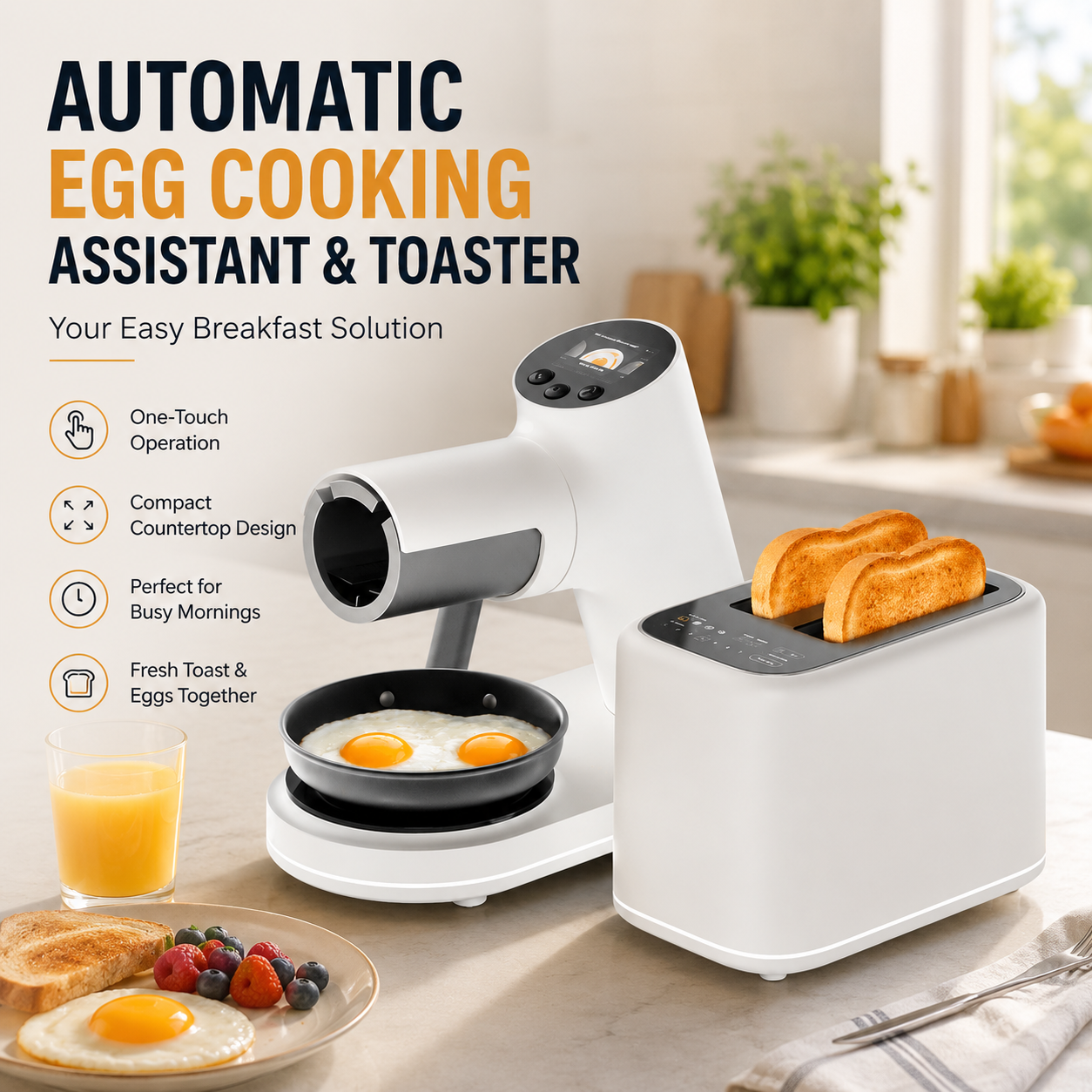 Effortless Breakfast, Elevated – Smart Egg Cooker & Toaster 🍳