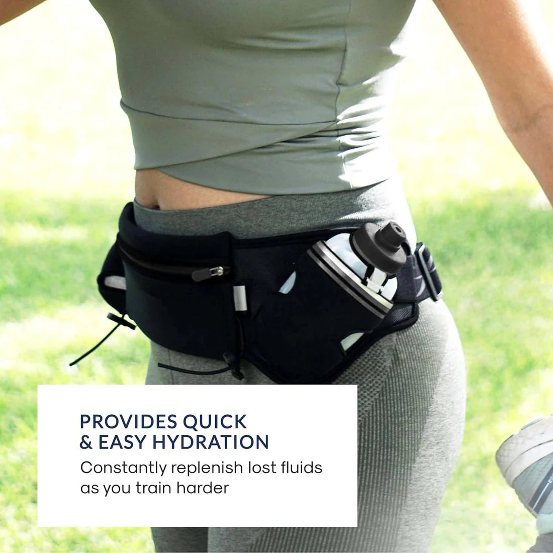 Unisex Running Hydration Belt with Dual Bottles