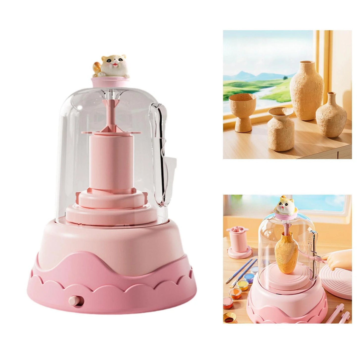 Kids Electric Pottery Wheel – Portable USB Clay Art Toy
