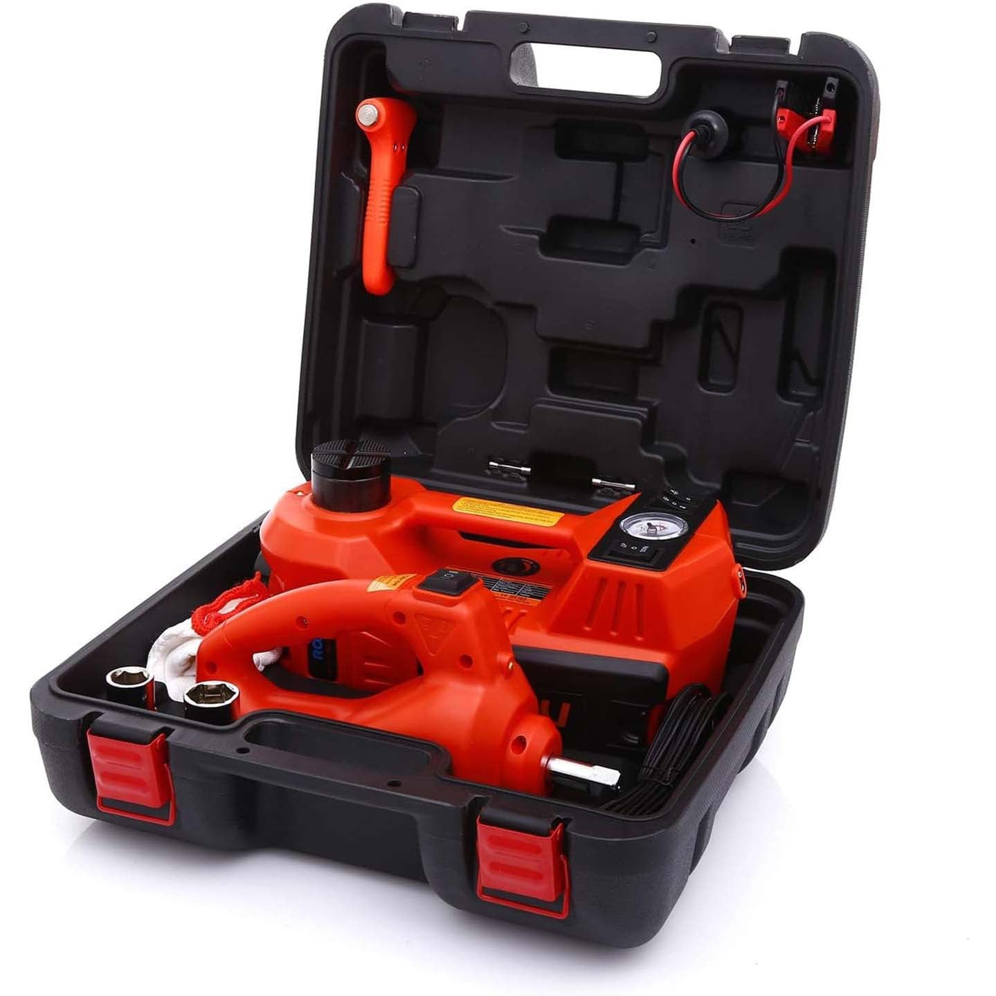 Portable Electric Car Jack Kit-Lift. Remove. Inflate. Handle Emergencies With Ease