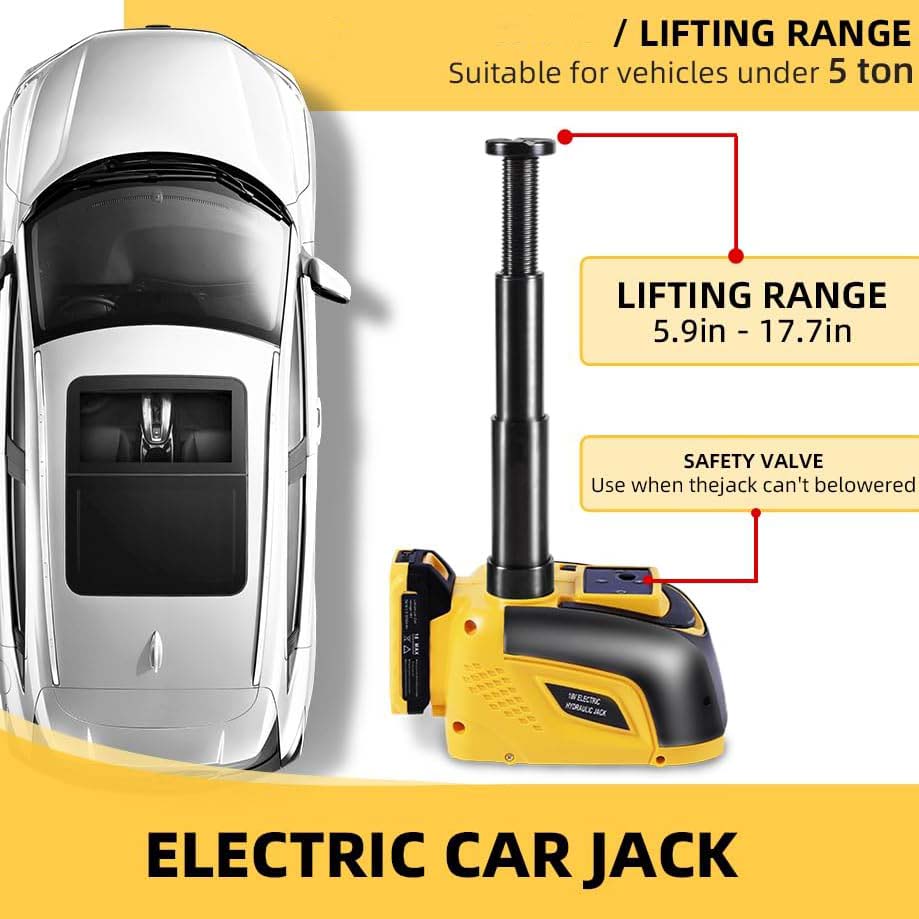 Portable Electric Car Jack Kit-Lift. Remove. Inflate. Handle Emergencies With Ease
