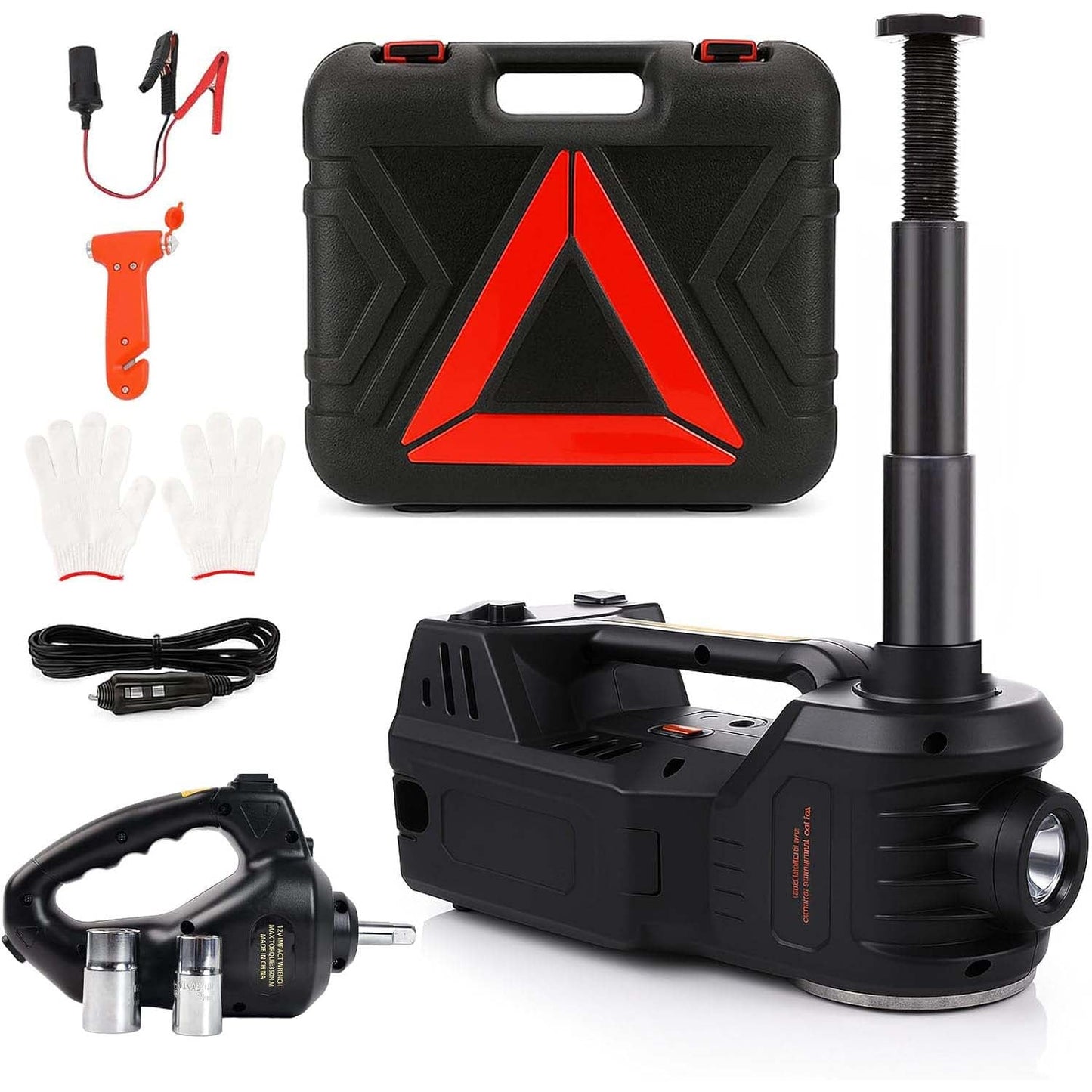 Portable Electric Car Jack Kit-Lift. Remove. Inflate. Handle Emergencies With Ease