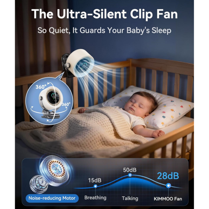 4000mAh Rechargeable Clip Fan with 100 Speeds & LED Display