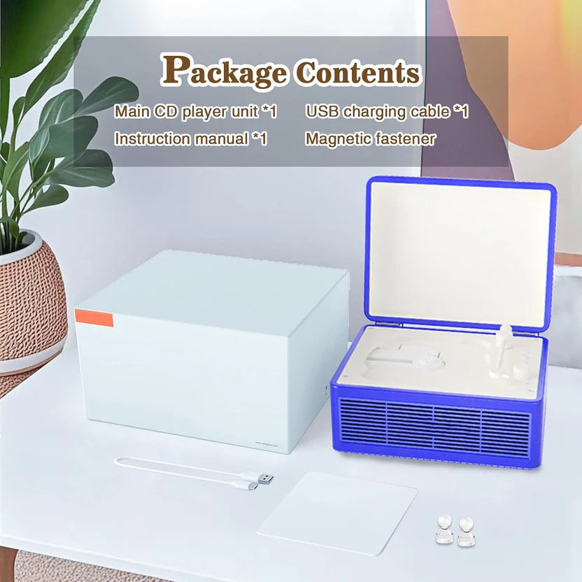 RETRO SUITCASE CD PLAYER – Bluetooth 5.2, 2000mAh Battery, Vintage Style