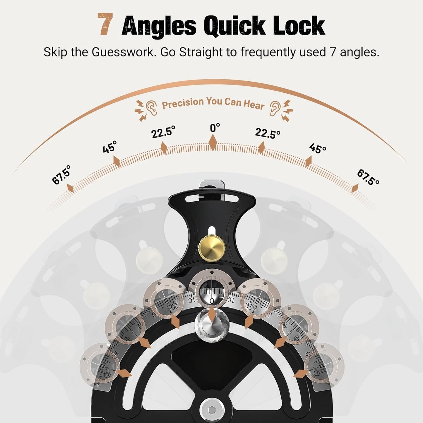 FULL-RANGE MITER GAUGE (-70° to 70°) – 36" Telescoping Fence, Micro-Adjust, Zero Play