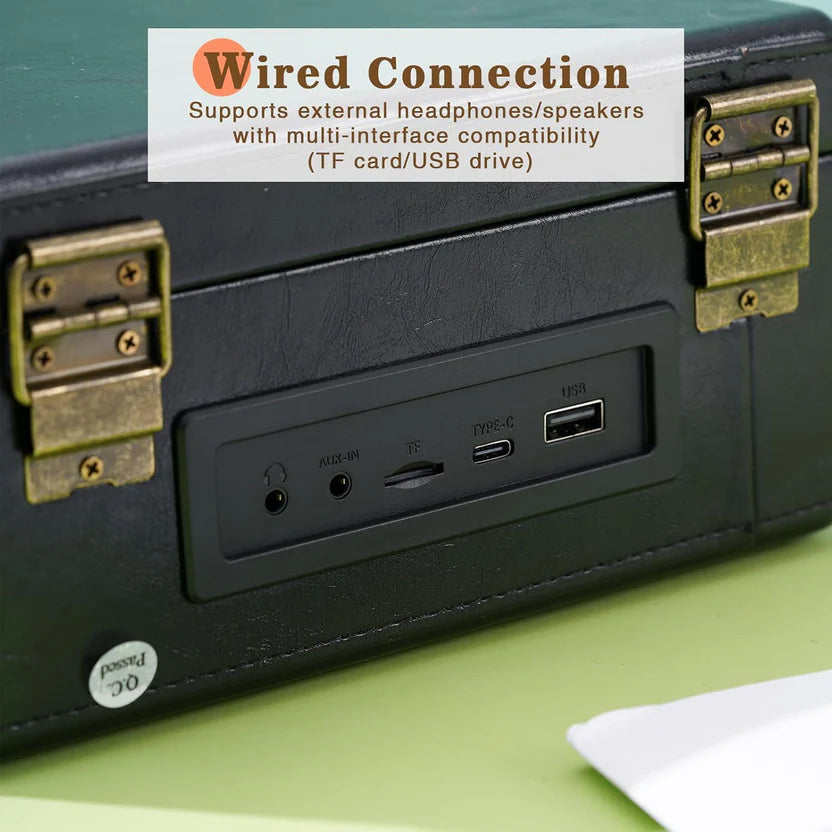 RETRO SUITCASE CD PLAYER – Bluetooth 5.2, 2000mAh Battery, Vintage Style