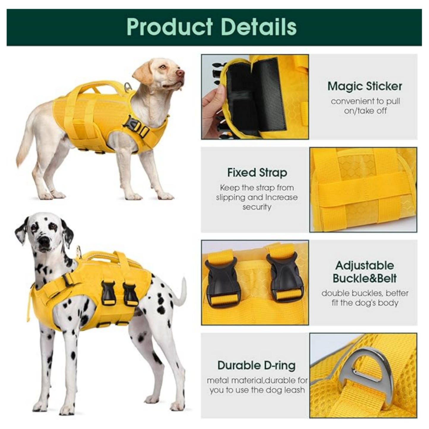 Stay Afloat, Stay Safe – High Flotation Dog Life Jacket with Reflective Strips & Rescue Handle