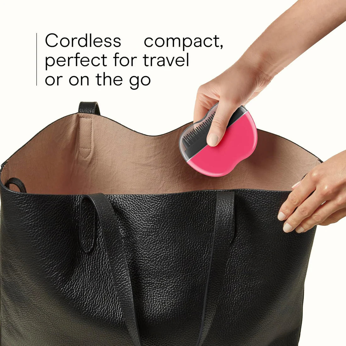 Cordless Heated Brush – Portable Ceramic Ionic Styling Tool