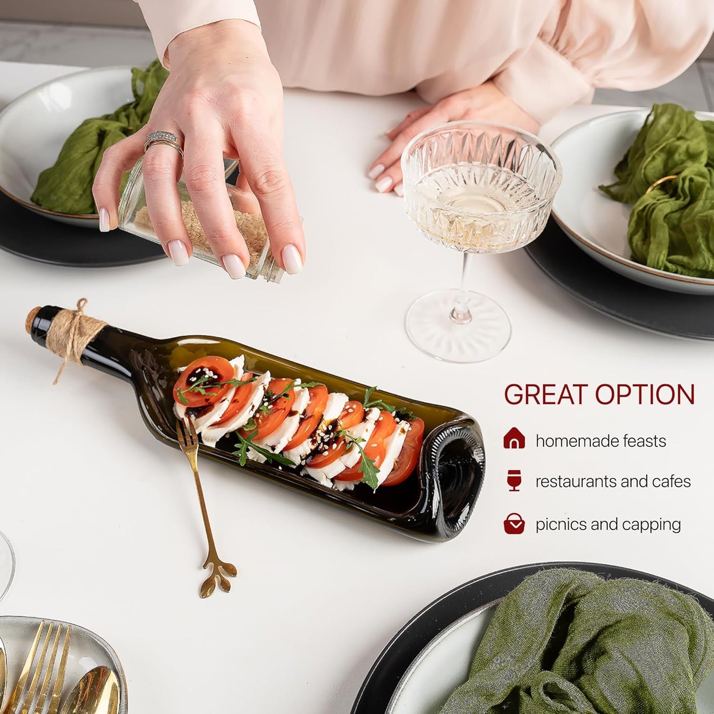 Melted Bottle Shaped Decorative Tray