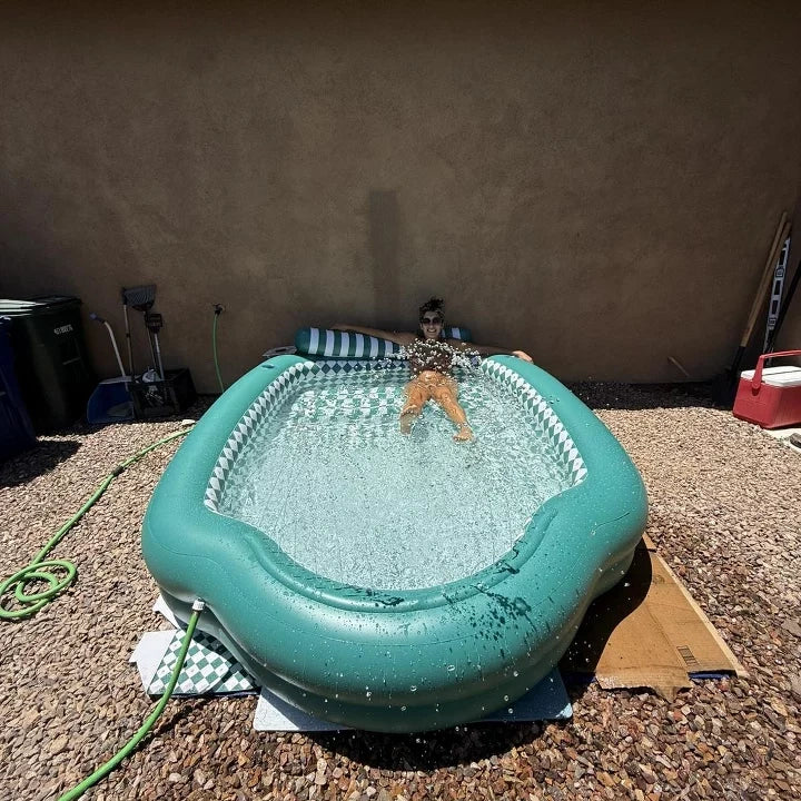 YOUR BACKYARD OASIS AWAITS – Built‑In Sprinkler + Cozy Bench, No Blow‑Up Required
