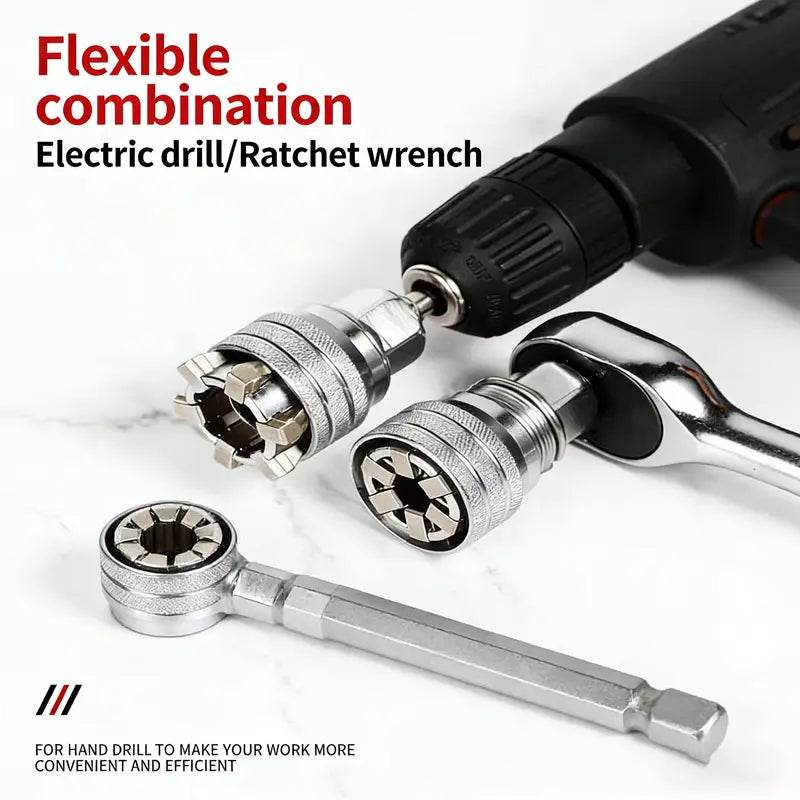 One Socket Grips Any Bolt – Universal Socket Tool for 3/8" Drive Ratchet & Drill