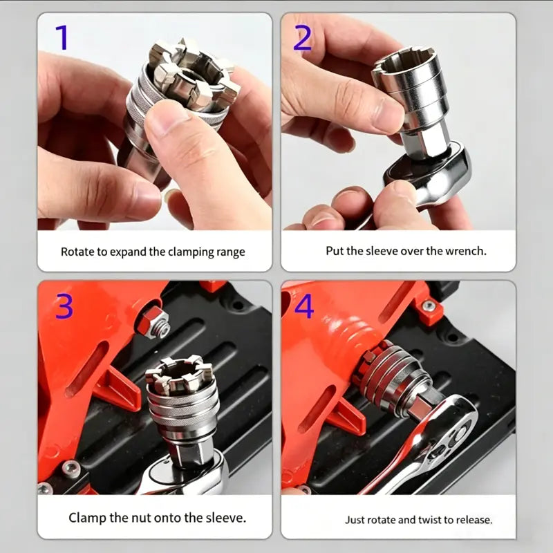 One Socket Grips Any Bolt – Universal Socket Tool for 3/8" Drive Ratchet & Drill