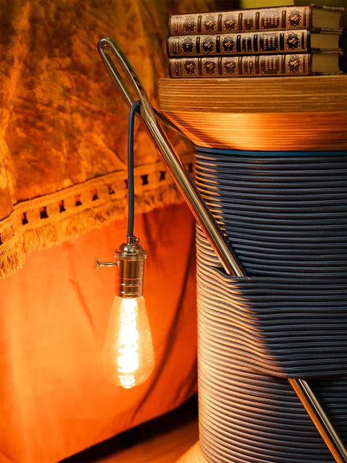 SIDE TABLE, LAMP & HIDDEN STORAGE – The Thread Spool Reinvented