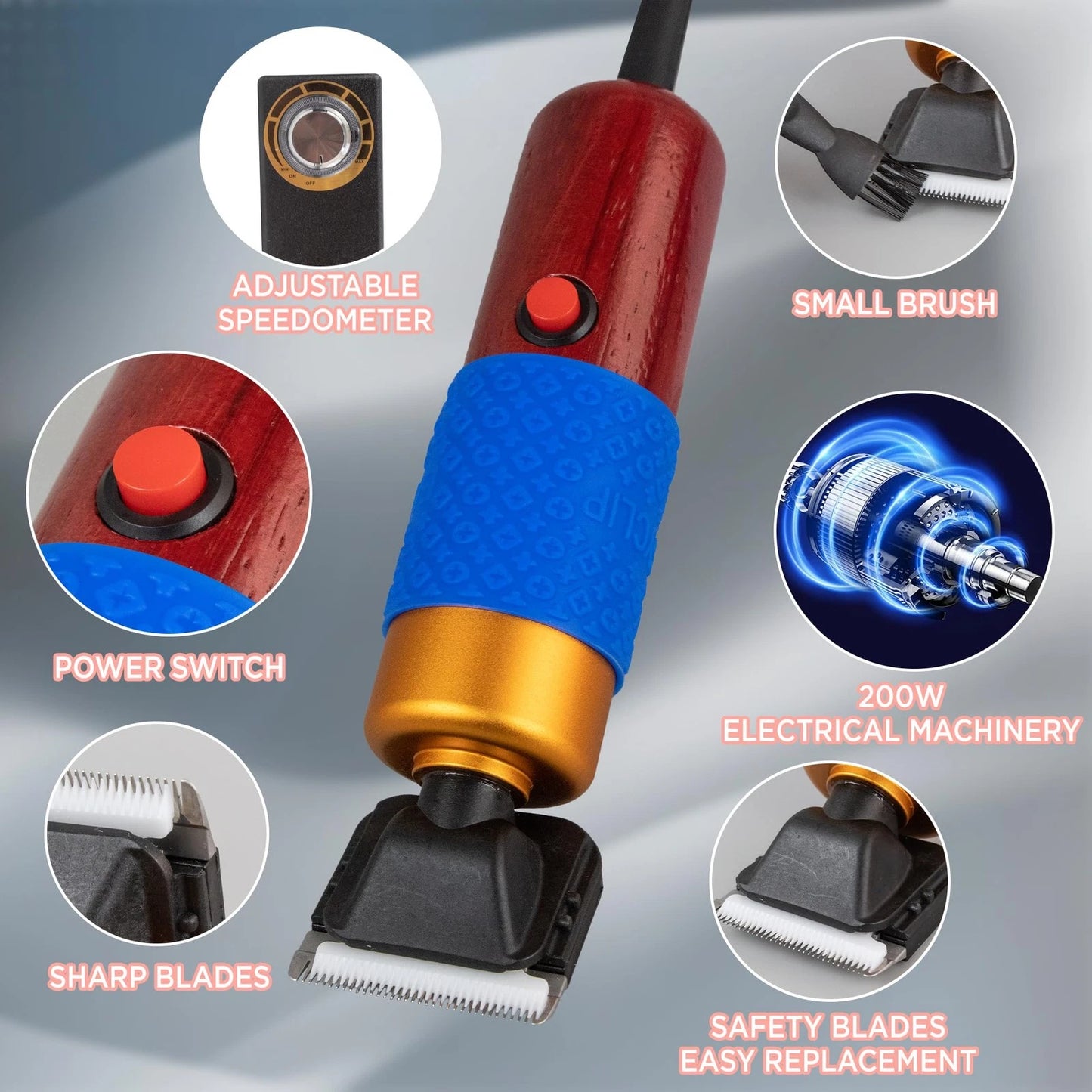 6‑SPEED TUFTING CARPET TRIMMER – 200W, 6000RPM, Ultra‑Low Noise