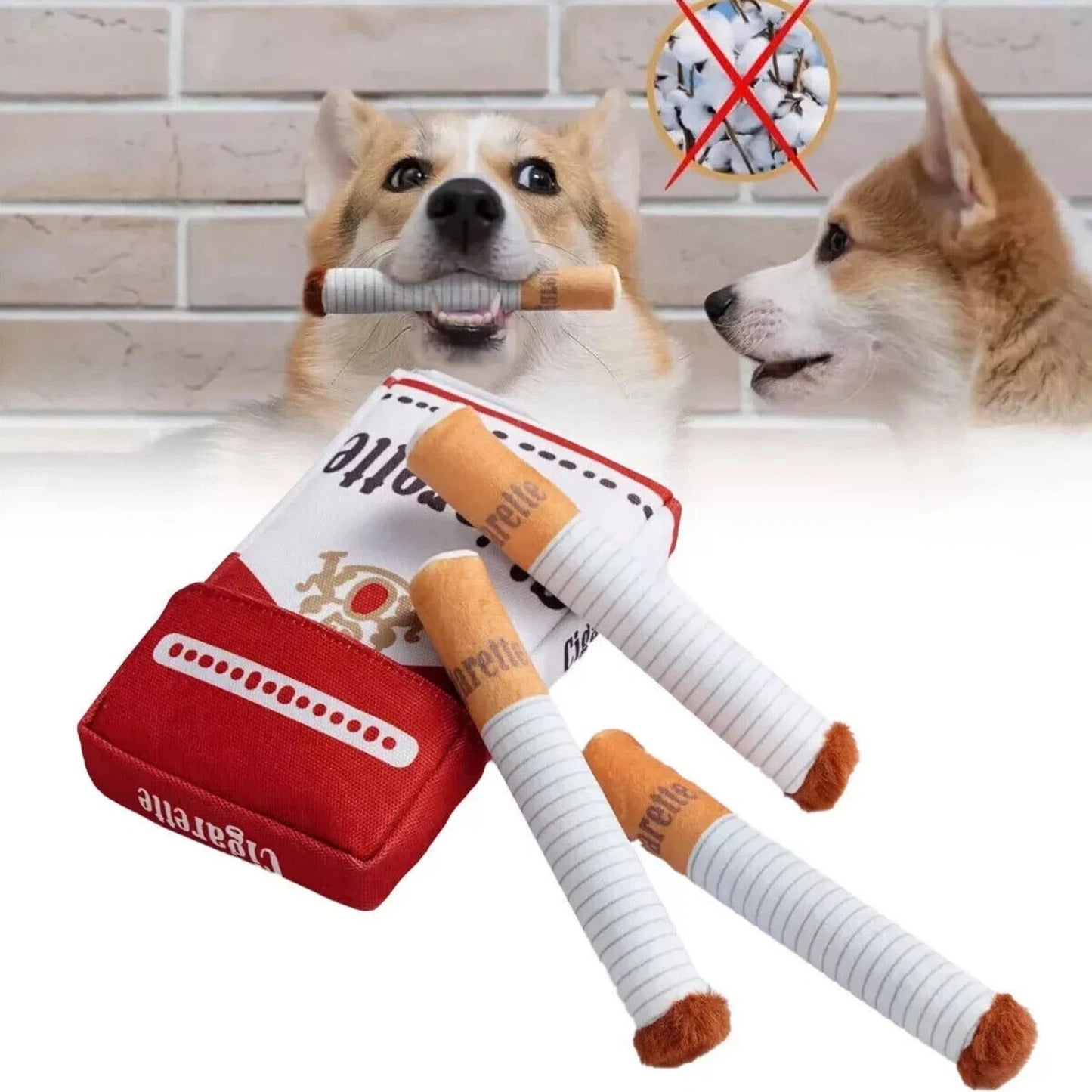 Squeaky Fun That Lasts – Funny Cigar-Shaped Interactive Dog Toy