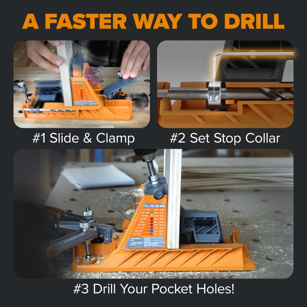 The Pocket Hole System That Thinks for You. Drop in Your Wood. Start Drilling.